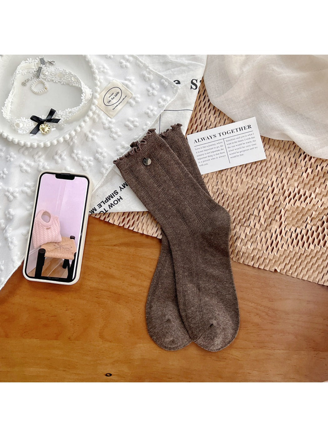 Rufia - Disc Decor Women's Mid-Calf Capsule Socks