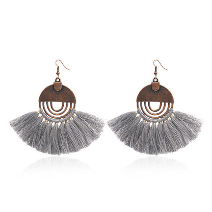 Bohemian Tassel Earrings Geometric Alloy Fashion Jewelry