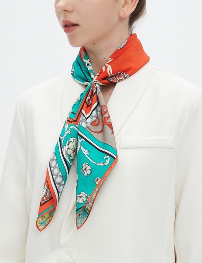 Vintage Floral Patchwork Square Scarf