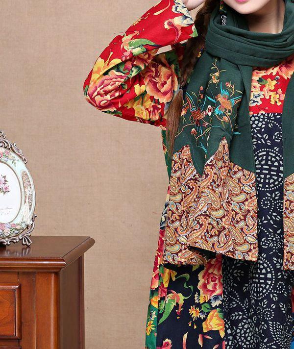 Ethnic Cotton And Linen Wild Long Embroidery Flower Shawl Scarf