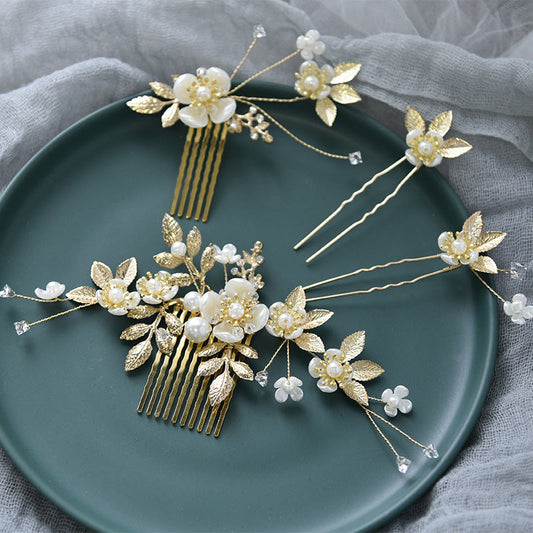 Elegant Pearl Hair Comb Set Bridal Hair Accessories