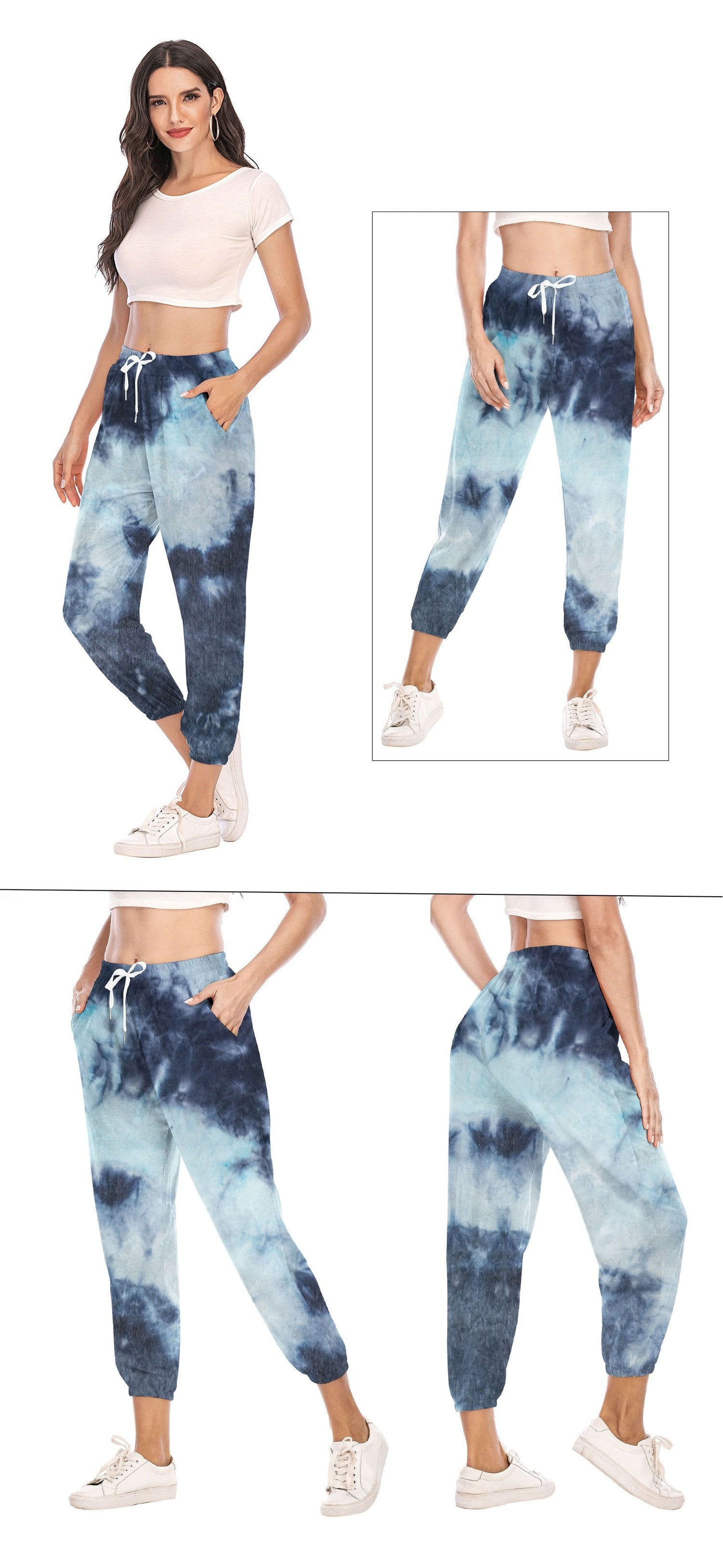 New Women'S Tie-Dye Casual Sweatshirt Sports Trousers
