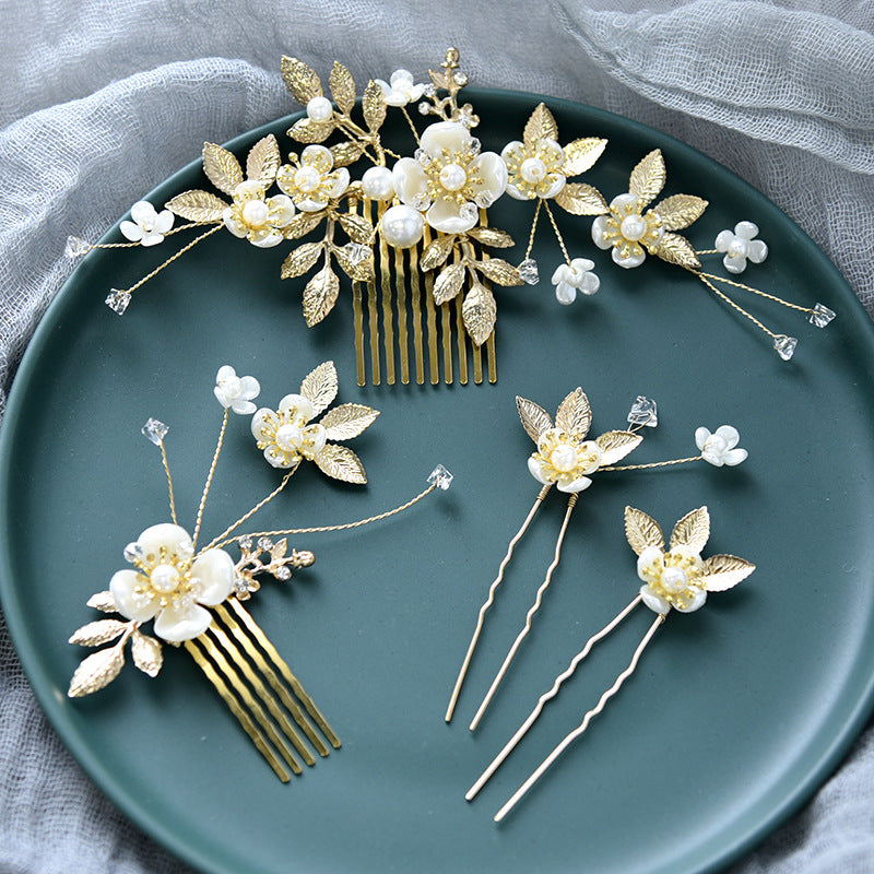 Elegant Pearl Hair Comb Set Bridal Hair Accessories