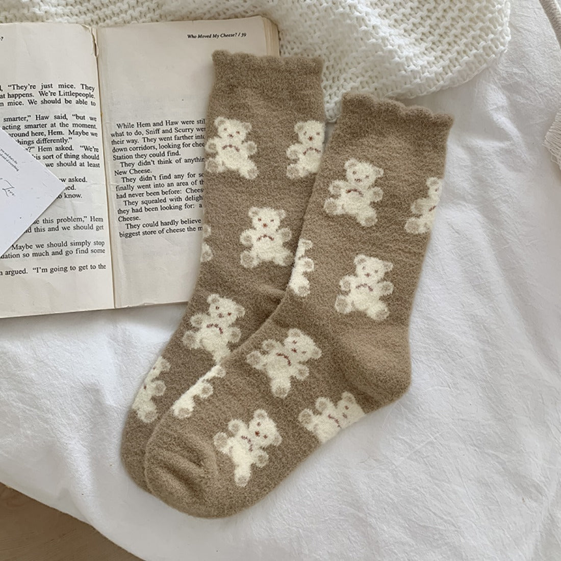 Rufia - Bear Coral Fleece Thickened Winter Socks