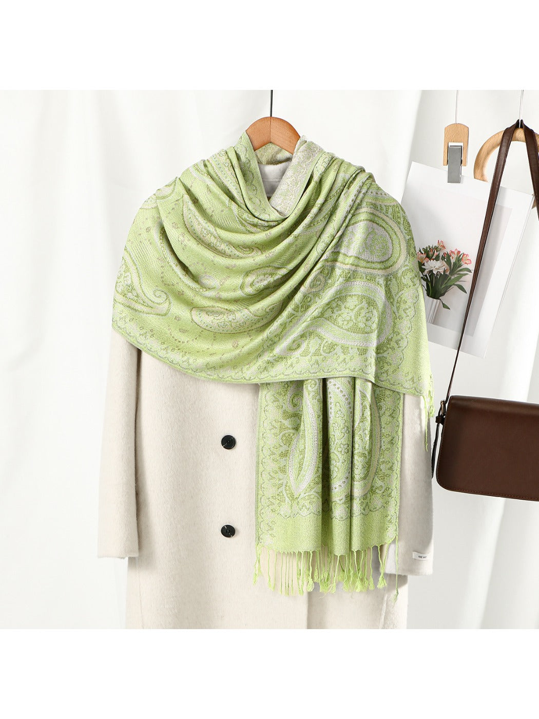 Sscarvii - Bohemian Paisley Tassel Scarf