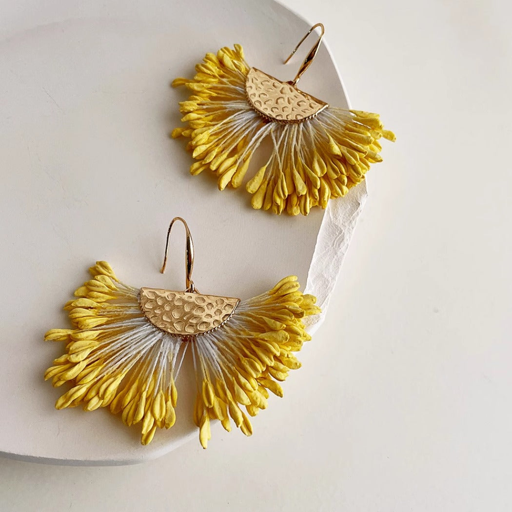 Earwish - Yellow Wheat Earrings - Bright &amp; Vibrant