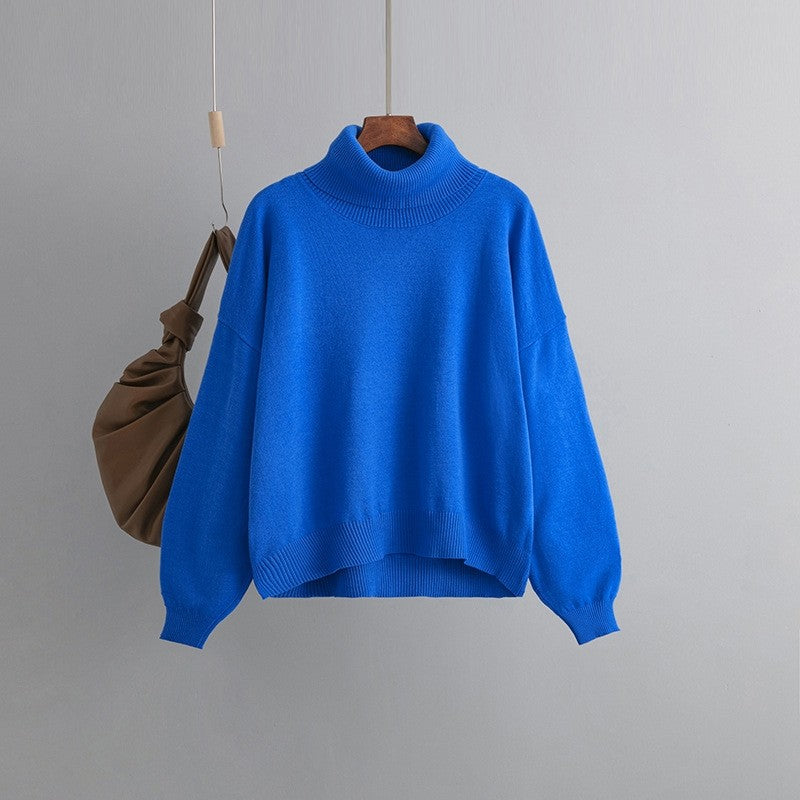 Solid Color Turtleneck Loose Sweater