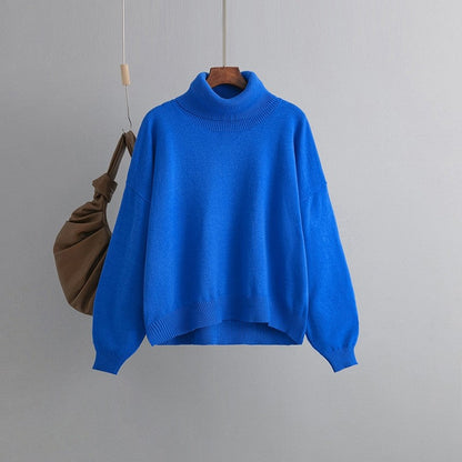Solid Color Turtleneck Loose Sweater
