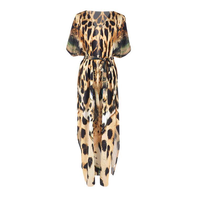 New Tiger Print Beach Sunscreen Shirt Loose Sexy Cover Up