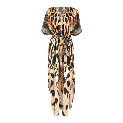 New Tiger Print Beach Sunscreen Shirt Loose Sexy Cover Up