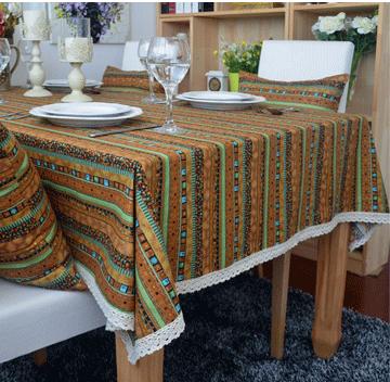 Cotton And Linen Table Linen Tablecloth Tea Table Cloth Square Tablecloth National Wind Bronzing Lace Cotton And Linen Tablecloth