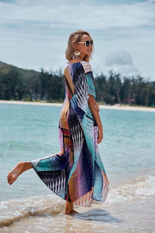 Beach Blouse Positioning Print Bikini Sunscreen Holiday Dress