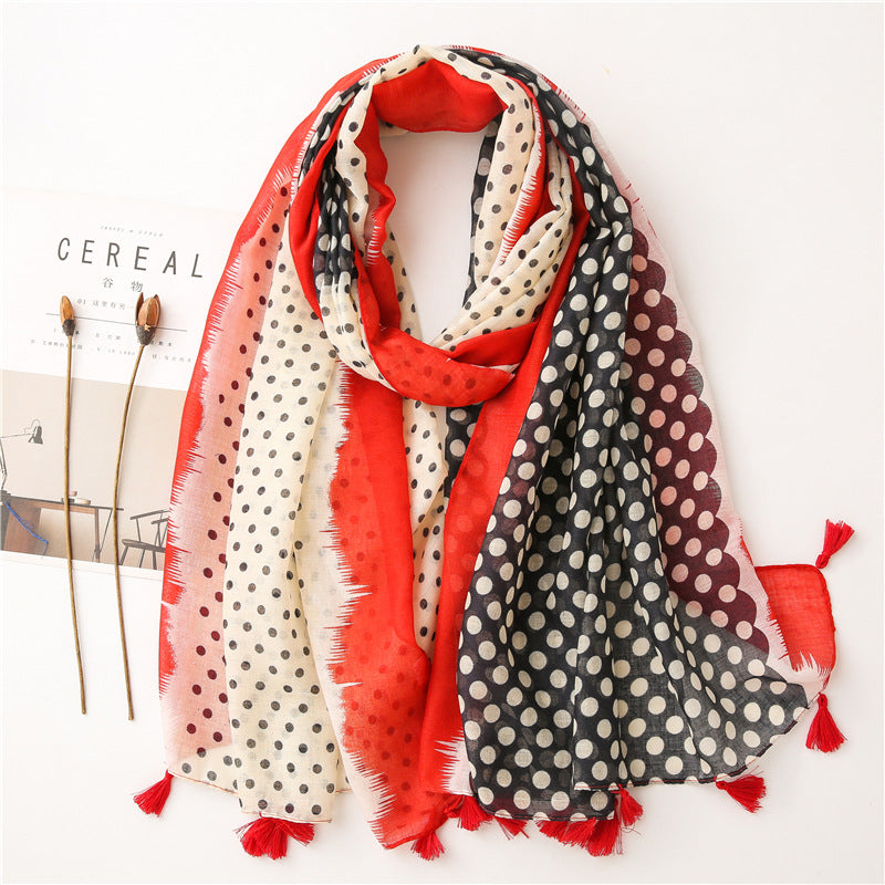 Japanese Literary And Artistic Fresh Cotton And Linen Scarf Retro Patchwork Bohemian Cashew Print Silk Scarf Beautiful Sunscreen Scarf