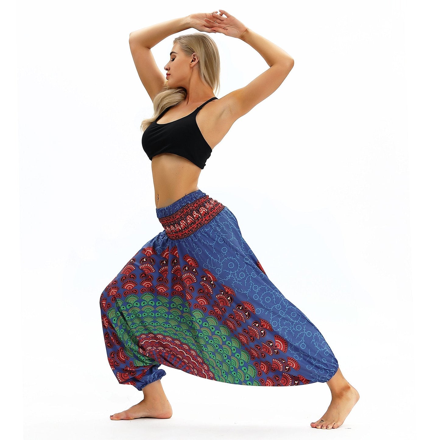 Leisure Digital Printing Loose Fitness Yoga Wide-Leg Dance Bloomers