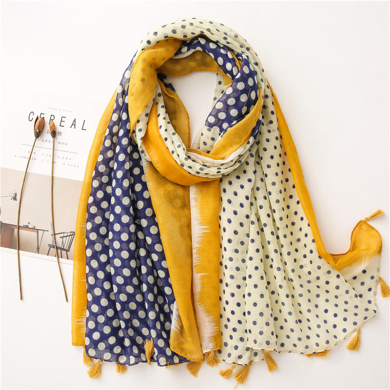 Japanese Literary And Artistic Fresh Cotton And Linen Scarf Retro Patchwork Bohemian Cashew Print Silk Scarf Beautiful Sunscreen Scarf