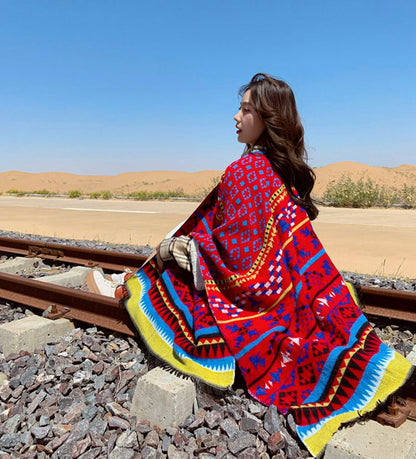 Nepal Tibet Ethnic Wind Cloak, Female Hooded Cloak Coat Scarf