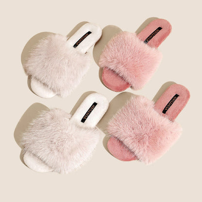 Fuzzy Faux Fur Warm Non-Slip Indoor Slippers