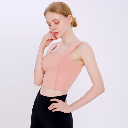 Solid Color Yoga Sports Vest Female Beauty Back Wrapped Chest Shock-Proof Quick Dry Sling Pula Raised Bulletbar