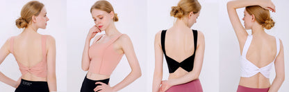 Solid Color Yoga Sports Vest Female Beauty Back Wrapped Chest Shock-Proof Quick Dry Sling Pula Raised Bulletbar