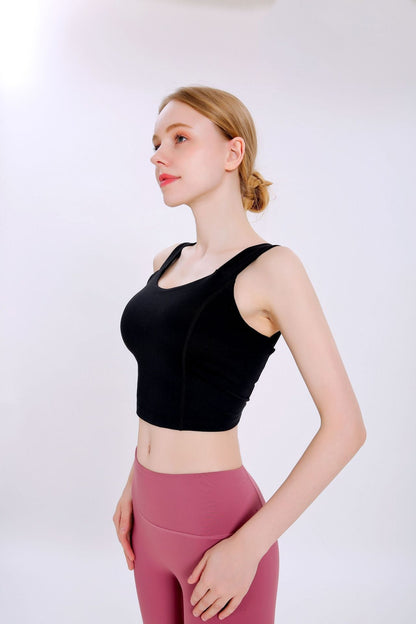 Solid Color Yoga Sports Vest Female Beauty Back Wrapped Chest Shock-Proof Quick Dry Sling Pula Raised Bulletbar