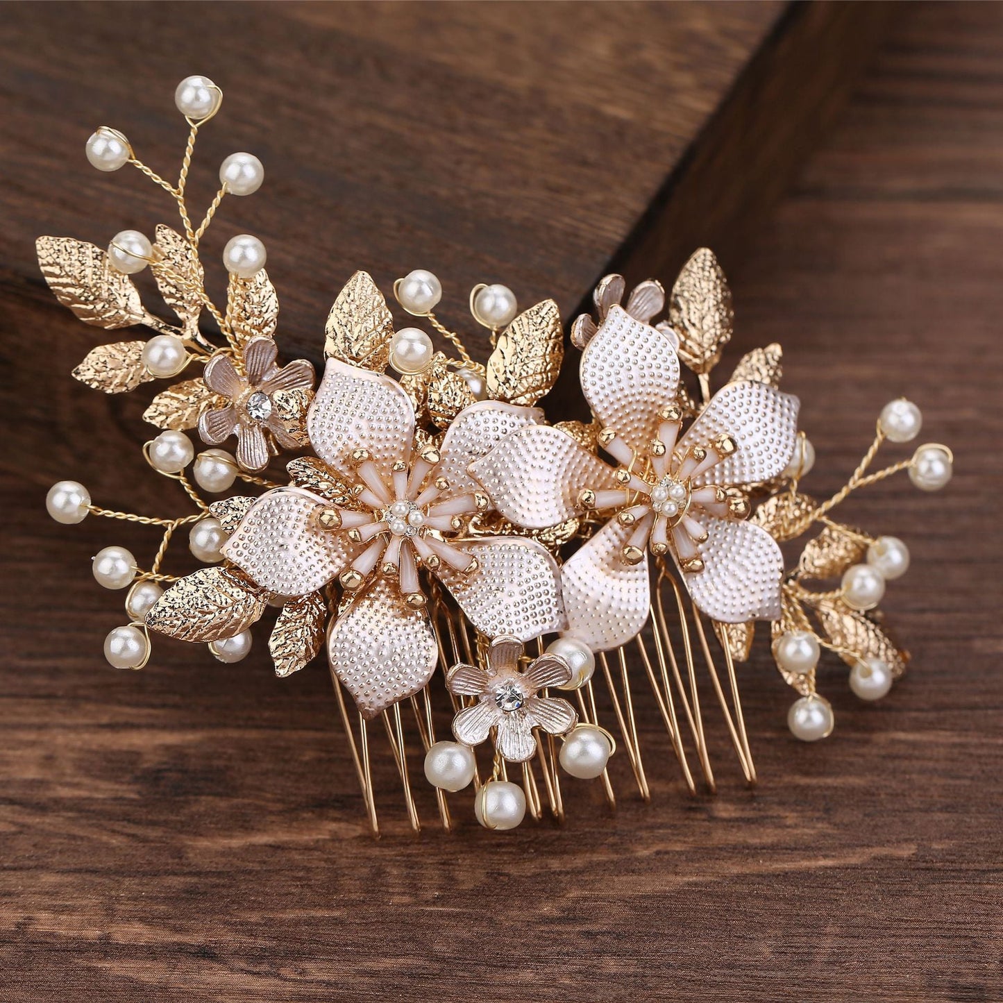 Bridal Wedding Hair Accessory Handmade Flower Pearl Hairpiece