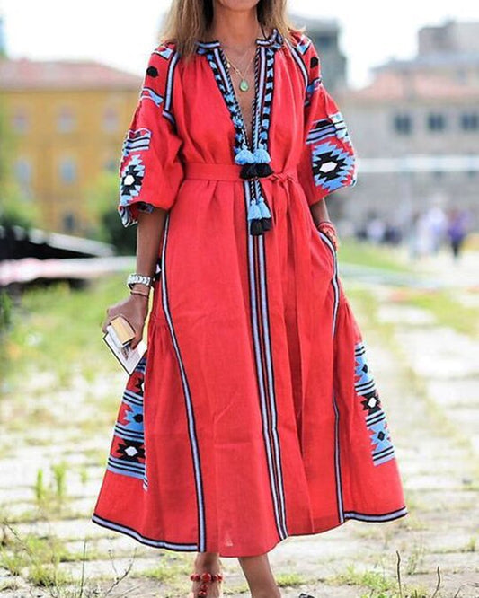 Dress A-Line Digital Print Burnt Floral Dress