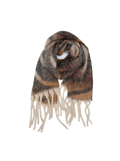 Scarvii - Winter Tassel Scarf with Colorful Wavy Jacquard
