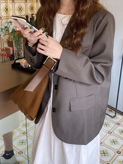 Casual Solid Color PU Tote Bags Accessories