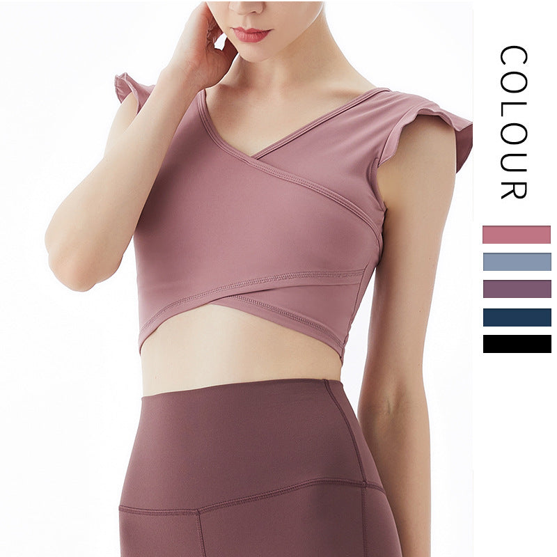 Lotus Leaf Summer New Tight Fitting Women'S Yoga Sports Vest Women'S Running Quick Drying Fitness Clothes Sleeveless Body Top