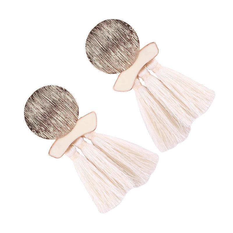 High Quality Vintage Handmade Tassel Pendant Long Stud Earring For Women Ear Party Jewelry