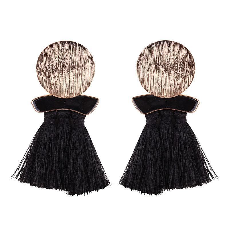 High Quality Vintage Handmade Tassel Pendant Long Stud Earring For Women Ear Party Jewelry