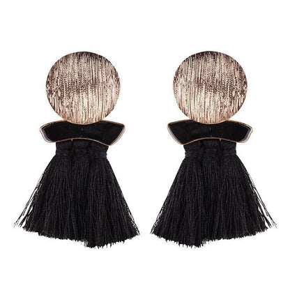 High Quality Vintage Handmade Tassel Pendant Long Stud Earring For Women Ear Party Jewelry