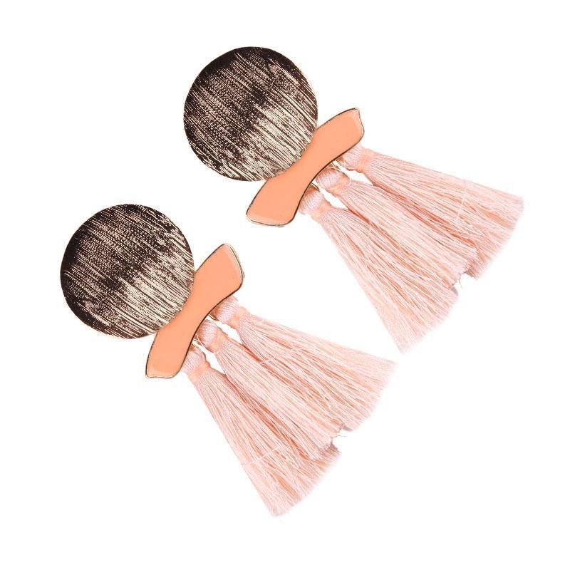High Quality Vintage Handmade Tassel Pendant Long Stud Earring For Women Ear Party Jewelry