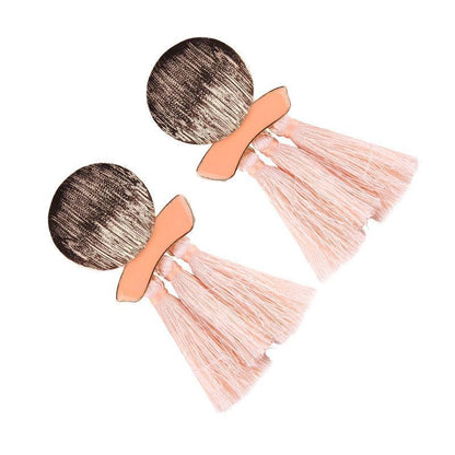 High Quality Vintage Handmade Tassel Pendant Long Stud Earring For Women Ear Party Jewelry