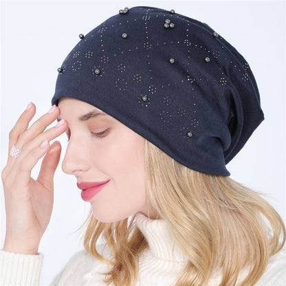 Double Layer Cotton Drill Beaded Cap