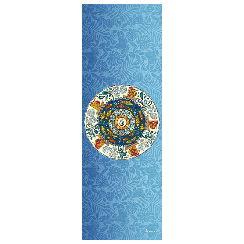 Foldable Machine Washable Lightweight Portable Yoga Mat Sweat-Absorbent Non-Slip Suede Natural Rubber Printed Yoga Mat Towel