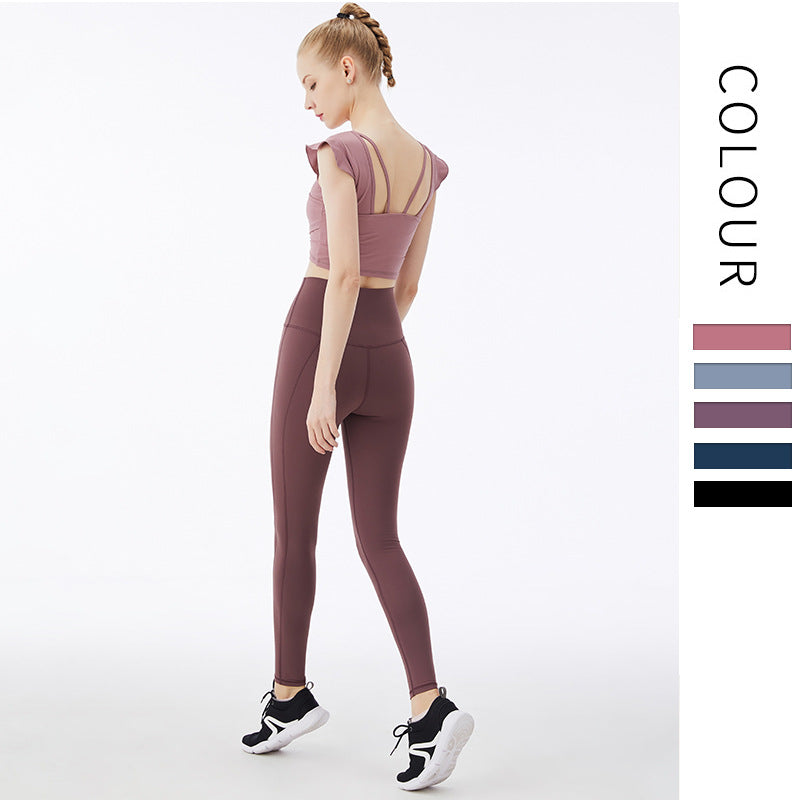 Lotus Leaf Summer New Tight Fitting Women'S Yoga Sports Vest Women'S Running Quick Drying Fitness Clothes Sleeveless Body Top