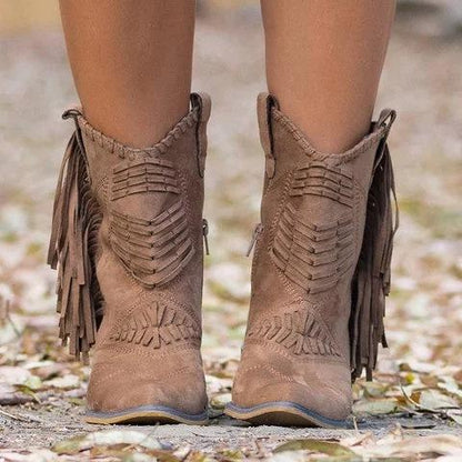 Large-Yard Tasser Boots With A Thick-Heeled Side Zippered Women'S Boots Female Boots.