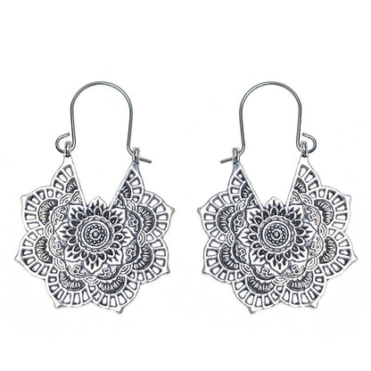 Bohemian Leaf Tassel Earrings Vintage Alloy Jewelry