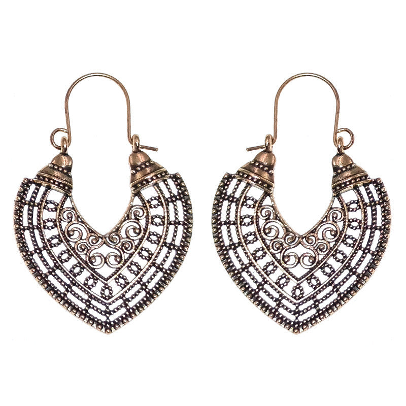 Bohemian Leaf Tassel Earrings Vintage Alloy Jewelry