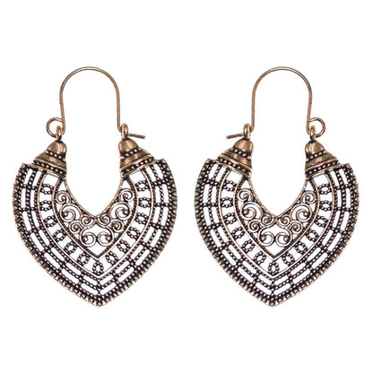 Bohemian Leaf Tassel Earrings Vintage Alloy Jewelry