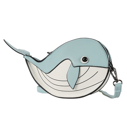 Cute Cartoon Whale Crossbody Bag Trendy Fashion Animal Bag