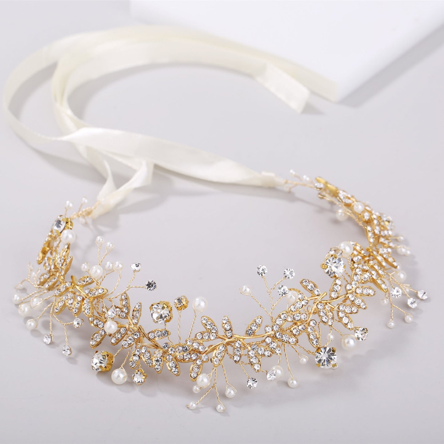 Bridal Wedding Handmade Alloy Pearl Rhinestone Belt