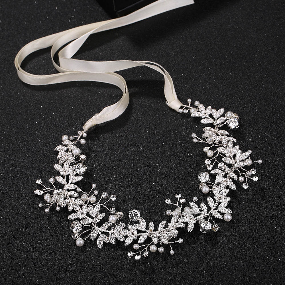Bridal Wedding Handmade Alloy Pearl Rhinestone Belt
