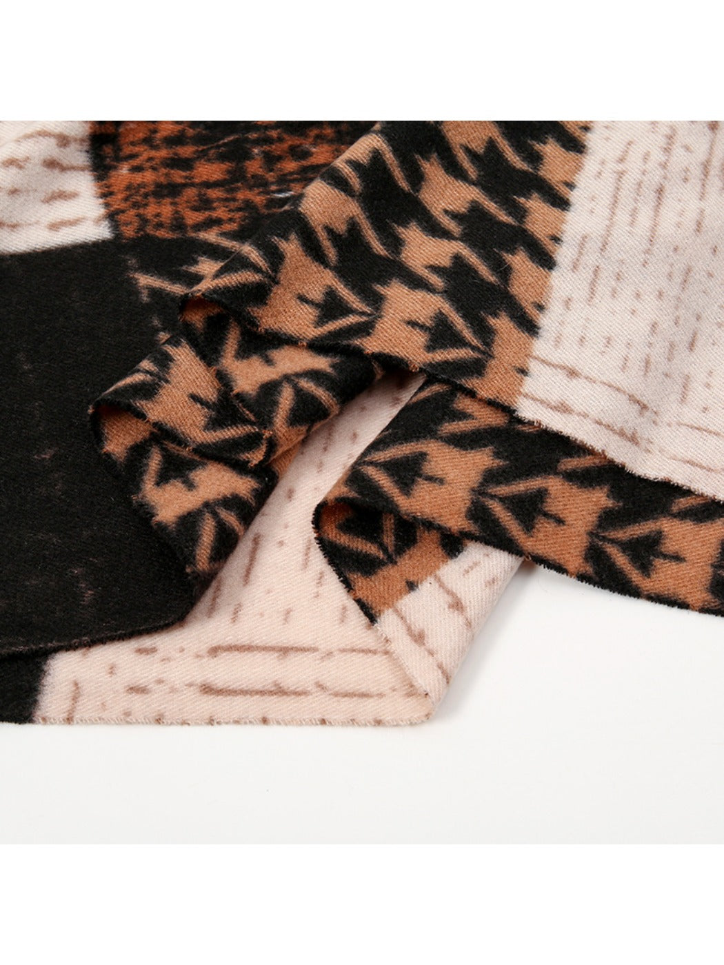 Sscarvii - Geometric Pattern Tassel Winter Scarf