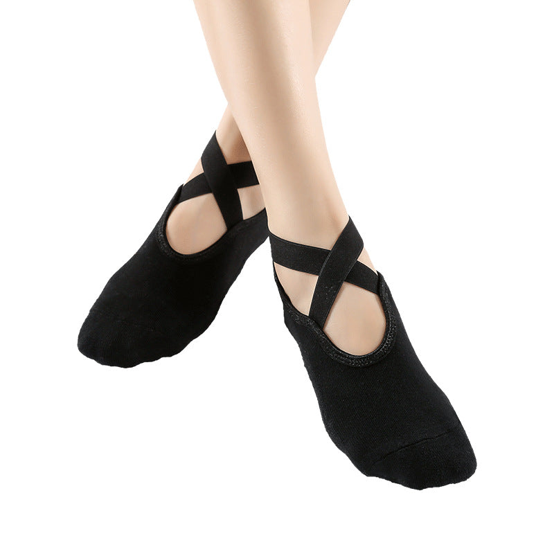 Cotton Cross Antiskid Yoga Socks Ballet Pilates Sports Dispensing Terry Socks Children