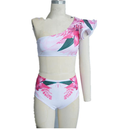 Floral Bikini New Split Swimsuit Women'S Large Print Sexy Split Swimsuit