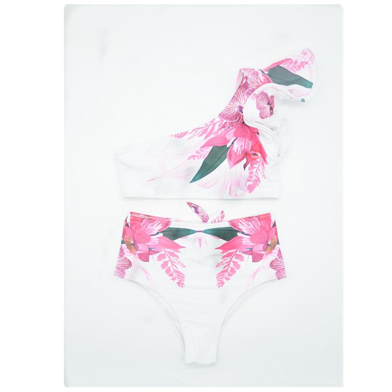 Floral Bikini New Split Swimsuit Women'S Large Print Sexy Split Swimsuit