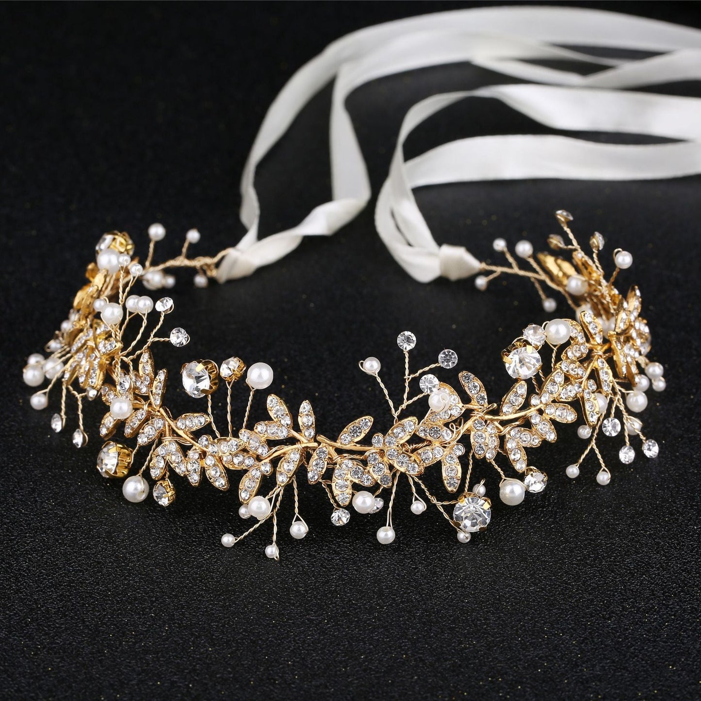 Bridal Wedding Handmade Alloy Pearl Rhinestone Belt