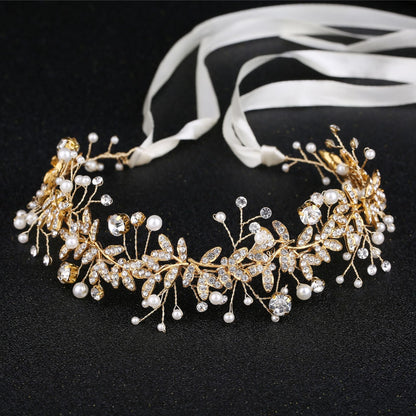 Bridal Wedding Handmade Alloy Pearl Rhinestone Belt